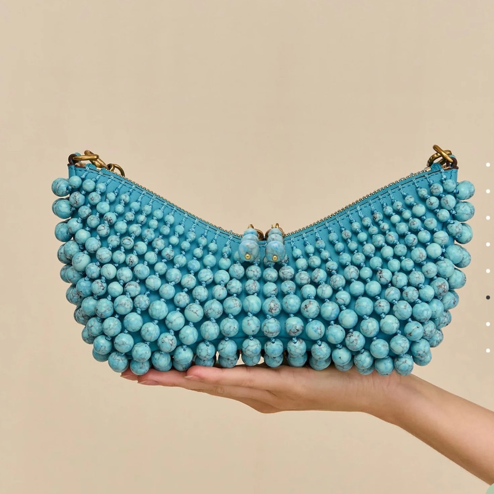 NEW Cult Gaia Mercier Mini Shoulder Bag Ibiza Turquoise - Picture 4 of 12
